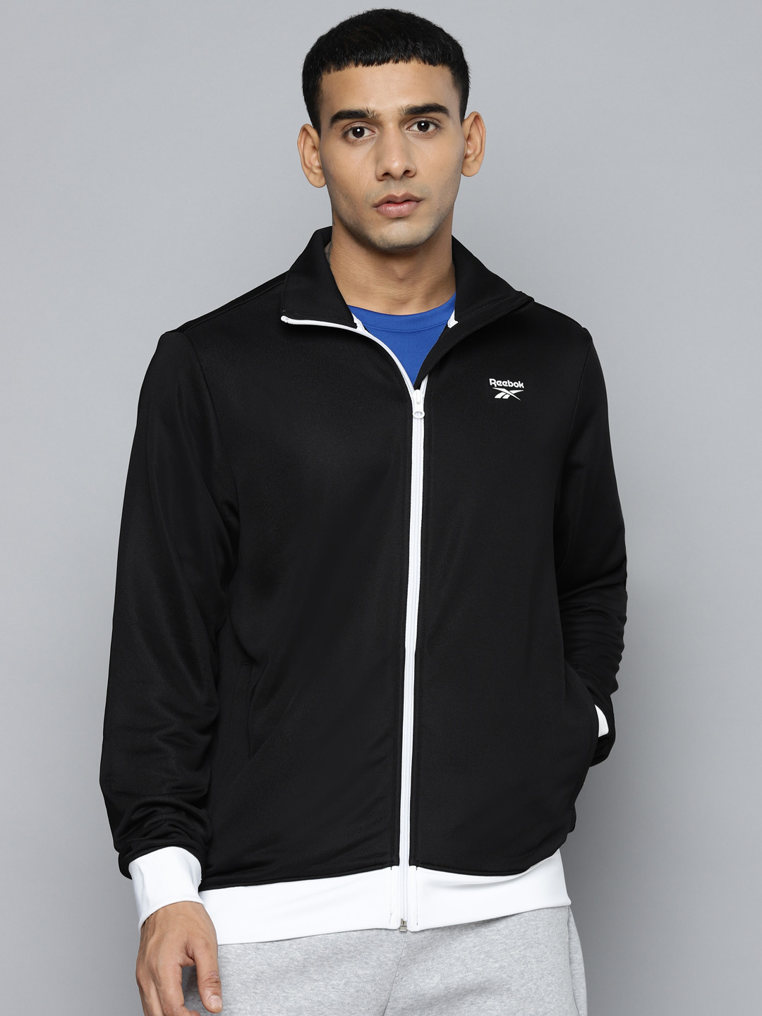Reebok Men Black Training or Gym Sporty Jacket