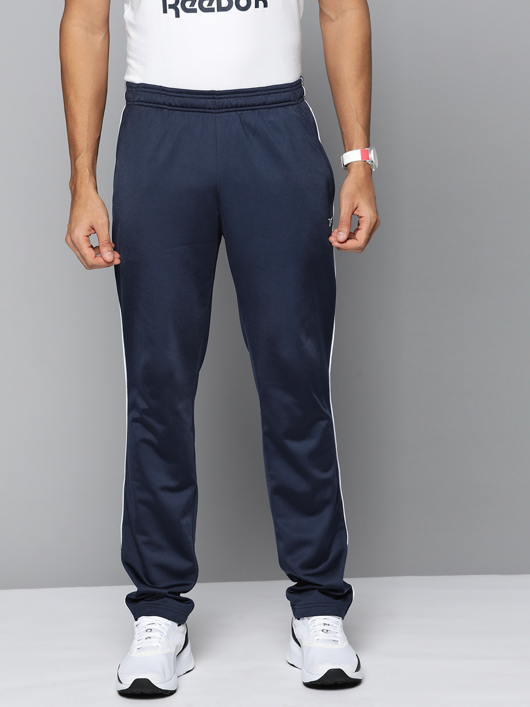 Reebok Men Navy Blue Training Speedwick Track Pants