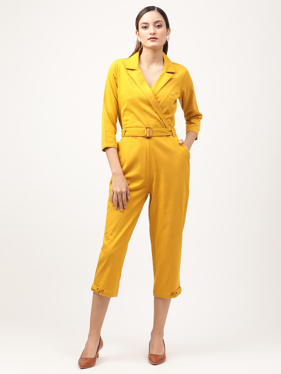 CENTRESTAGE Mustard Capri Jumpsuit