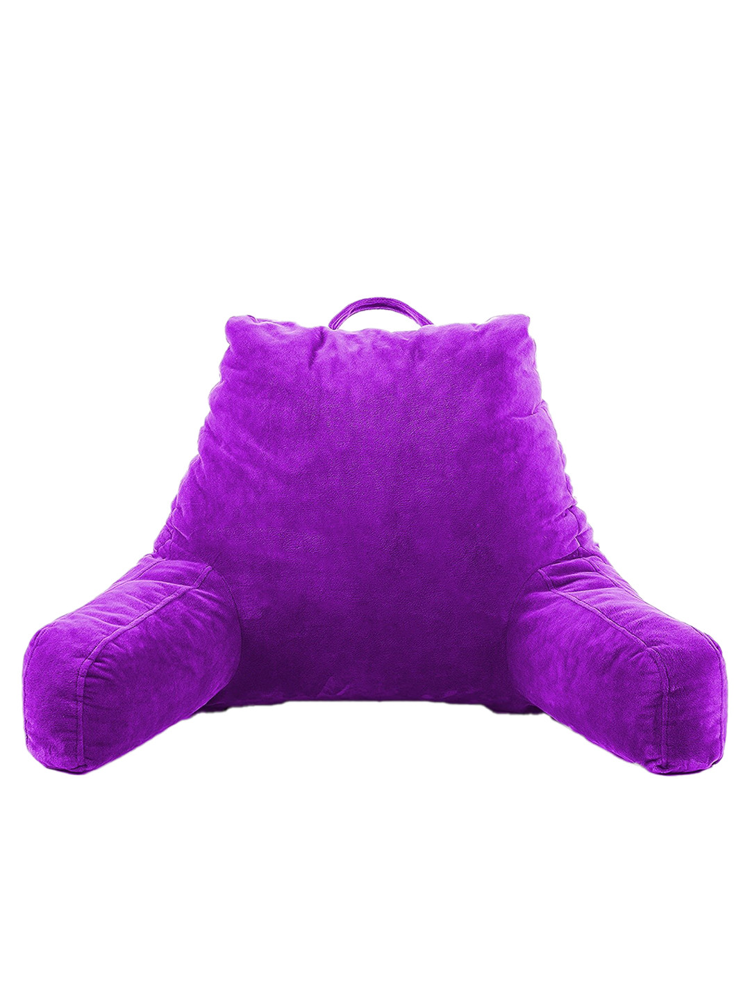 Pum Pum Purple Solid Faux Velvet Medium Fibre Therapedic Pillow-45.72 x 38.1 cm