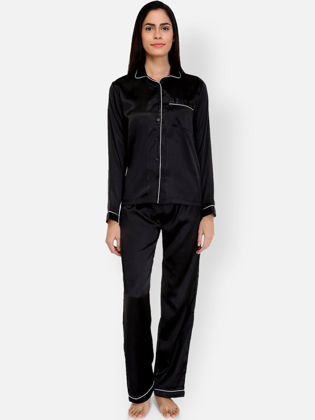 Ashtag Women Black Night suit