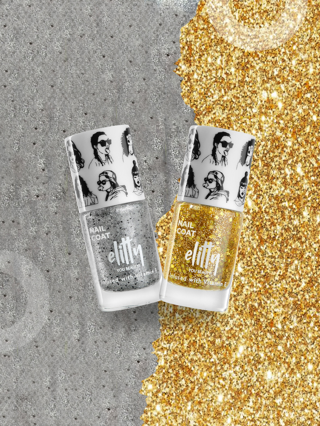 Elitty Set of 2 Mad Over Nails Party Nail Polish 6ml Each - Ice Breaker & Golden Hour