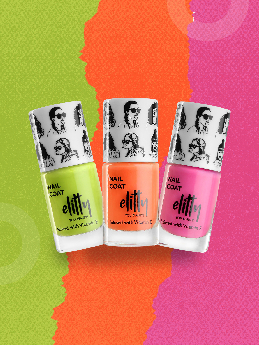 Elitty Set of 3 Mad Over Nails Nail Polish - Secret Crush+Juicy Gossip+Green Flags Only