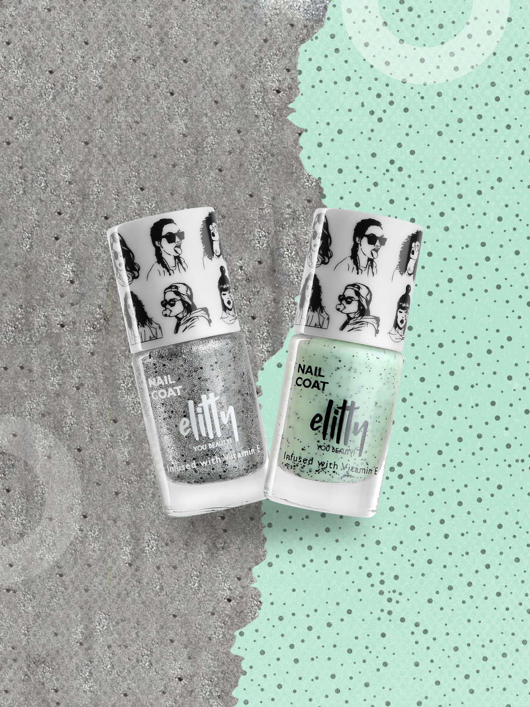 Elitty Teen Girls Mad Over Nails Cookie Nail Paint Combo - Ice Breaker & Peach Out