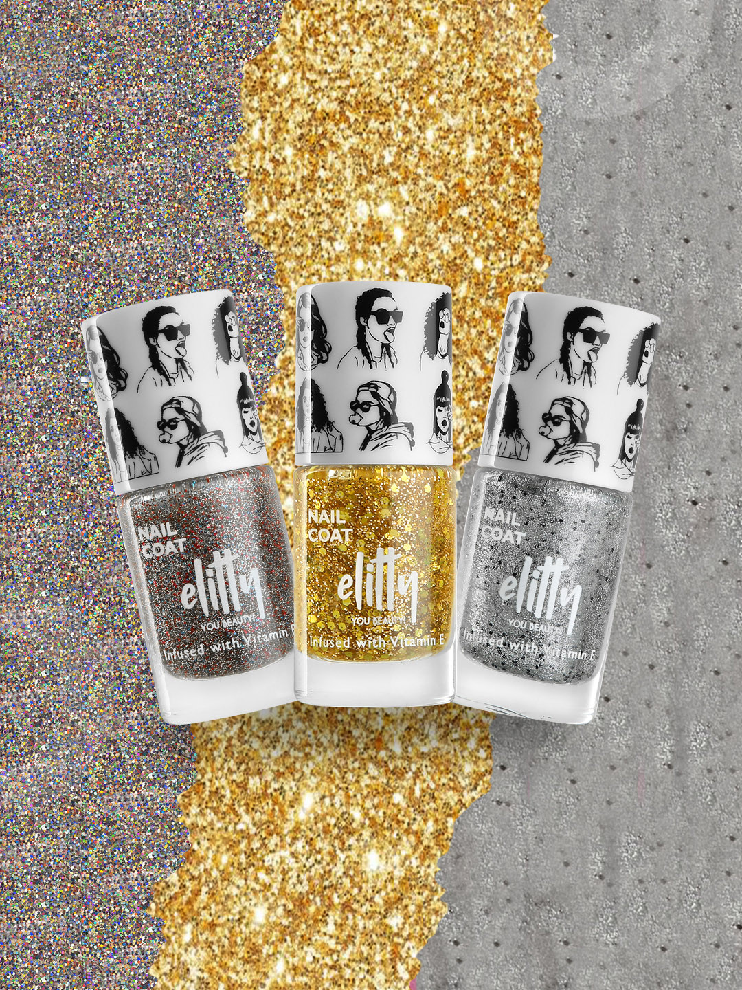 Elitty Teen Girls Mad Over Nails - Shimmer Nail Paint Combo