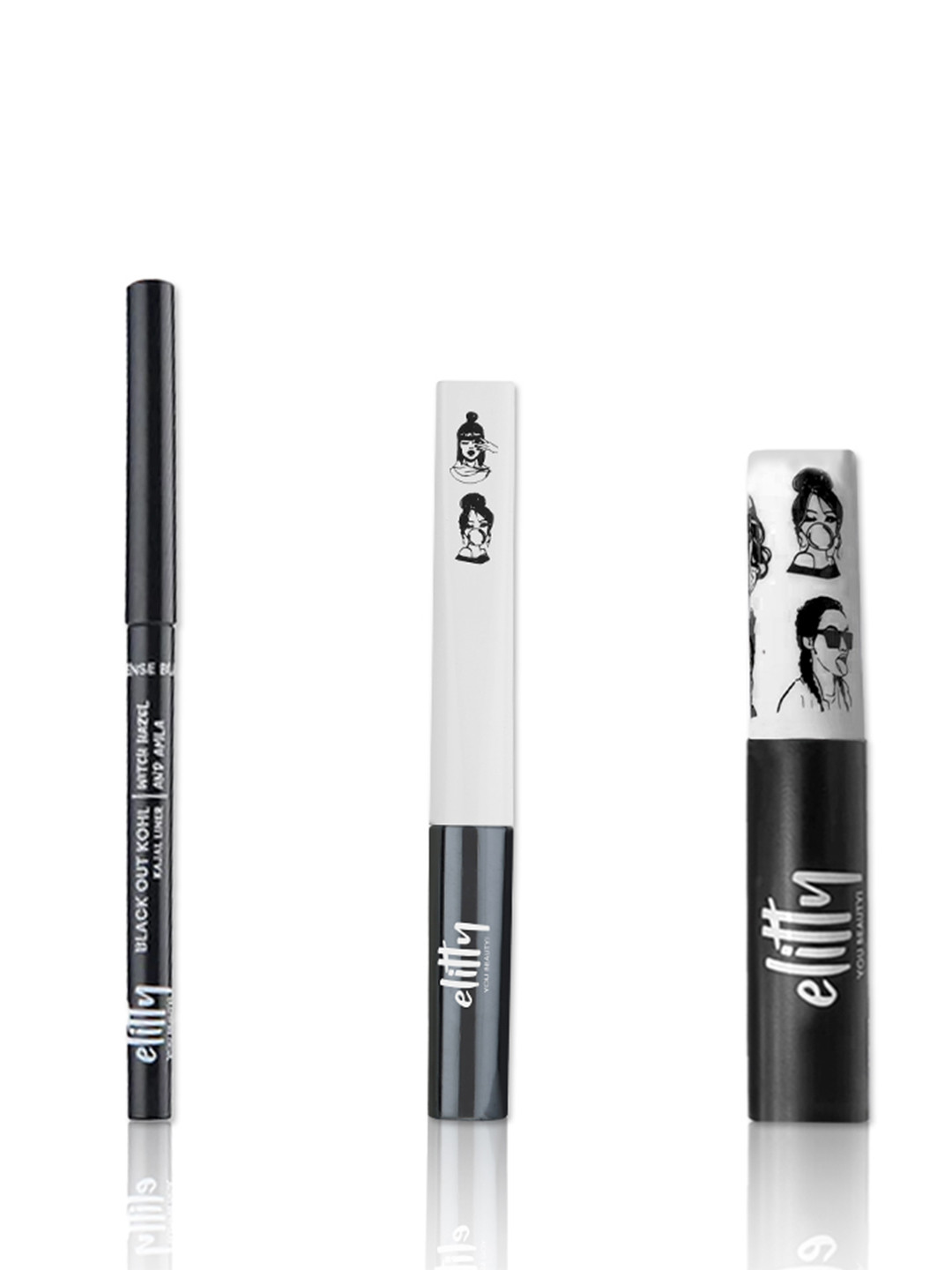 Elitty Teen Girls Eye Gotta Feeling Ultimate Black Combo - Kajal + Pop Eyeliner + Mascara