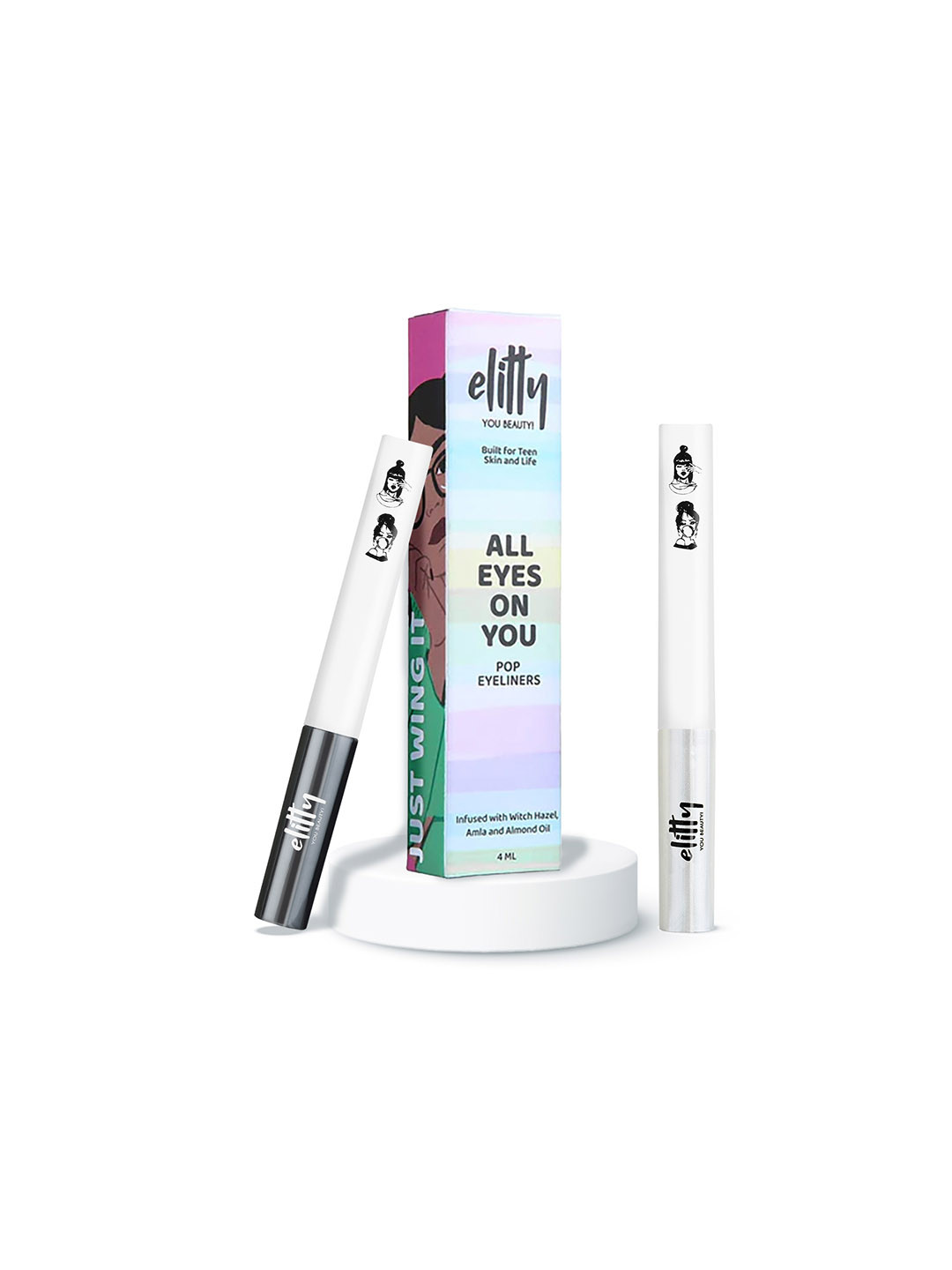 Elitty Set Of 2 Eye Gotta Feeling All Eyes On You Liquid Eyeliners - Yin Yan