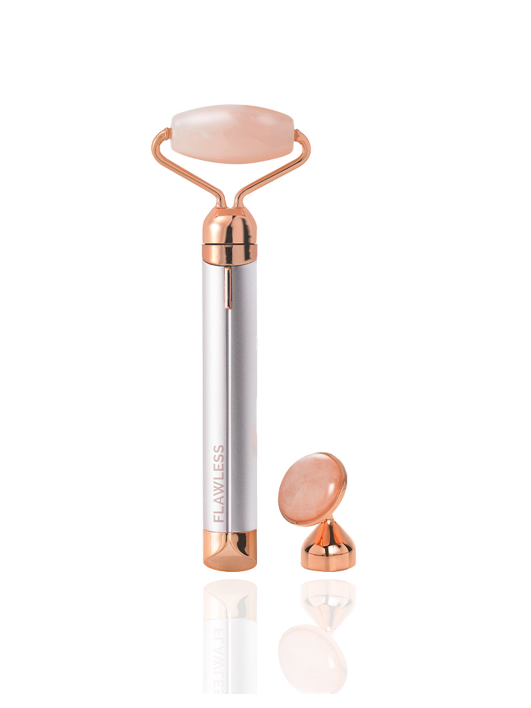 FLAWLESS Finishing Touch Contour Micro-Vibrating Facial Rose Quartz Roller & Massager