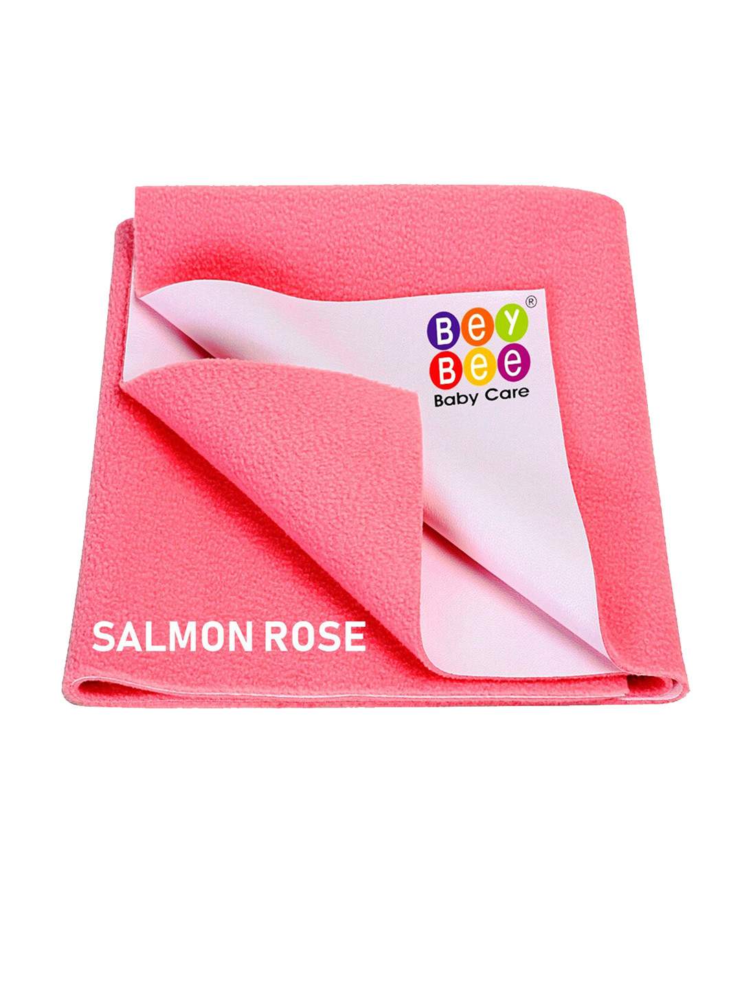 BeyBee Unisex Kids Rose & White Solid King Size Size Water-Resistant Reusable Mattress Protector