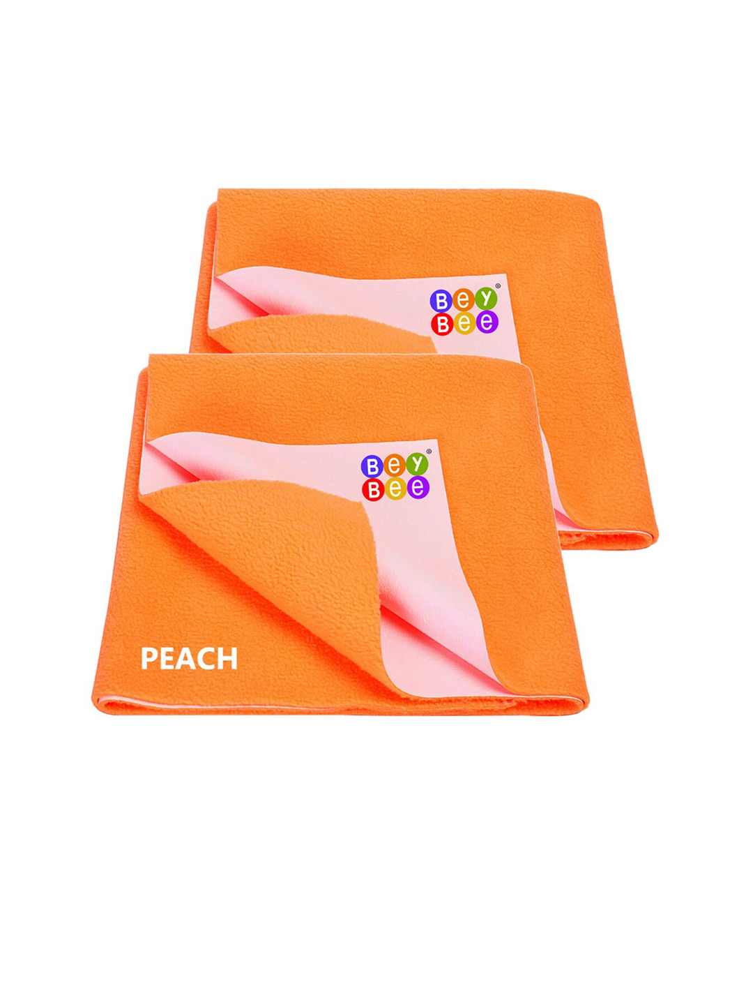 BeyBee Kids Set Of 2 Peach & Orange Mattress Protector