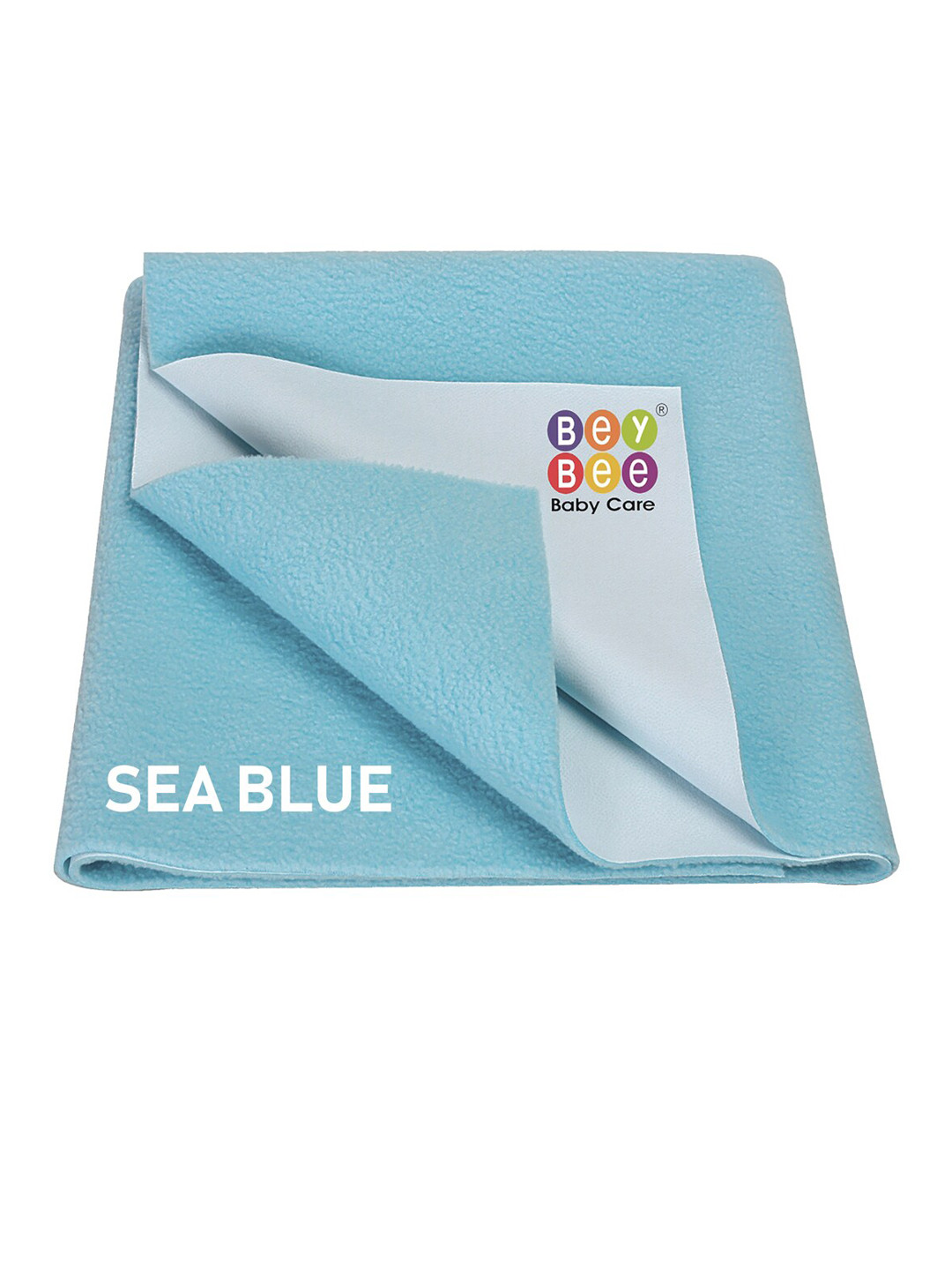BeyBee Kids Sea-Blue Solid Mattress Protector
