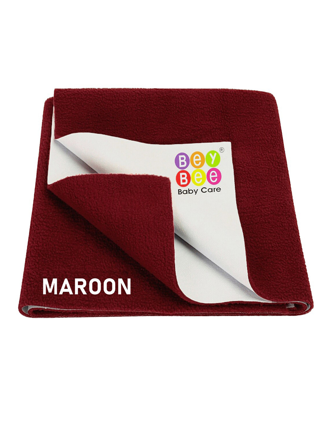 BeyBee Kids Maroon Solid Waterproof Dry Sheet Mattress Protector