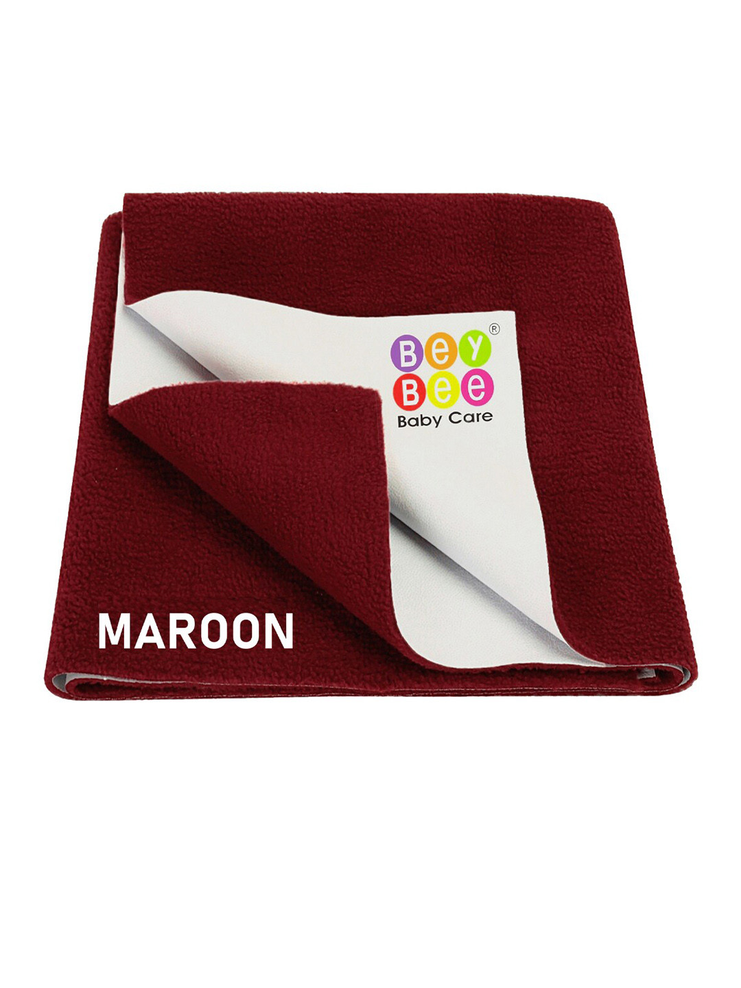BeyBee Maroon Quick Dry Baby Bed Protector Waterproof Mattress