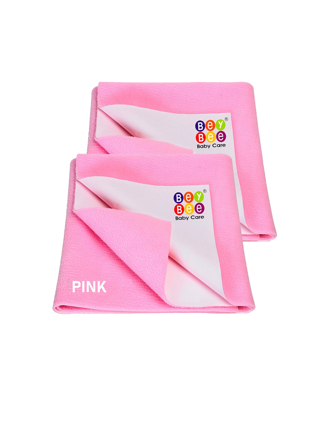 BeyBee Kids Set of 2 Pink Solid Waterproof Dry Sheet Cotton Mattress Protectors