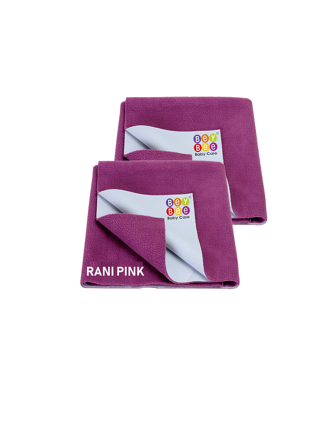 BeyBee Kids Set of 2 Pink Solid Waterproof Dry Sheet Cotton Mattress Protectors