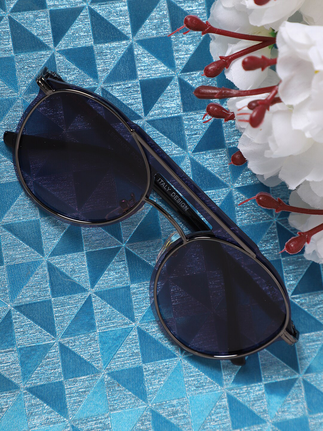 MARC LOUIS Women Grey Lens & Gunmetal-Toned Aviator with UV Protected Lens 11026