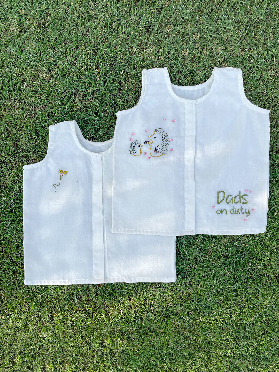 Bhaakur Unisex Set of 2 White Jhablas