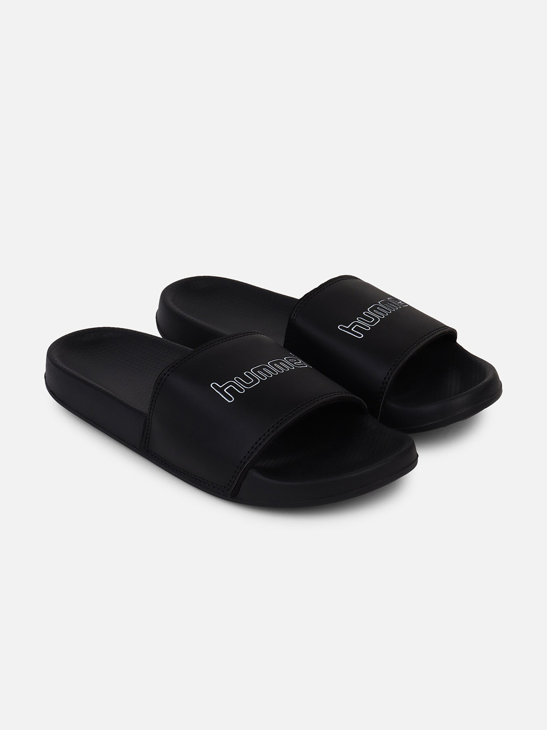 hummel Women Black Printed Sliders