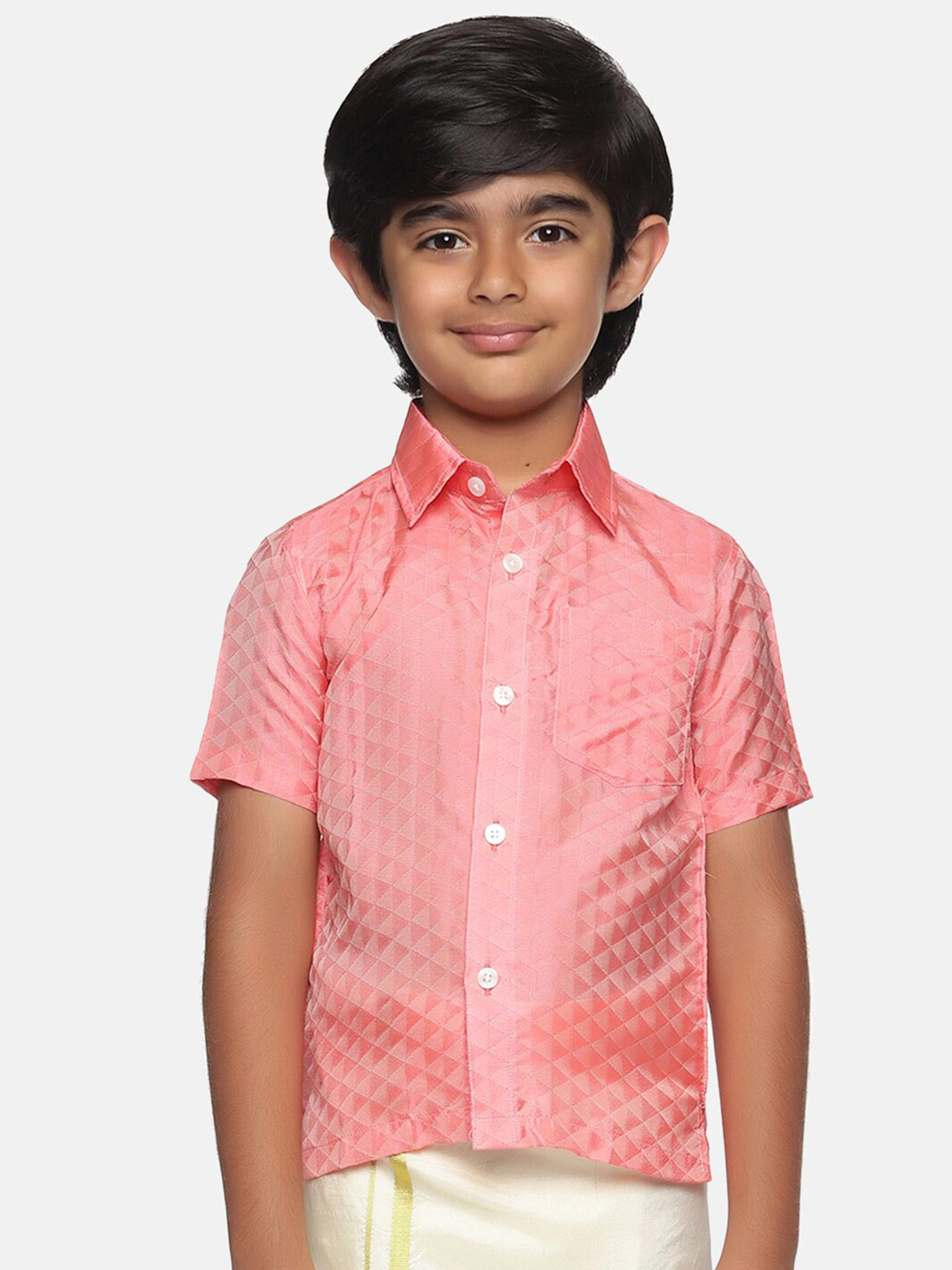 Sethukrishna Boys Red Classic Party Shirt