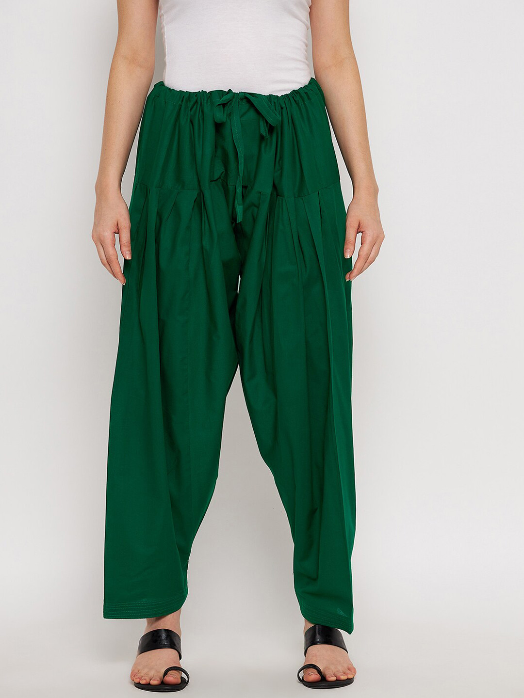 Clora Creation Women Green Solid Pure Cotton  Salwar