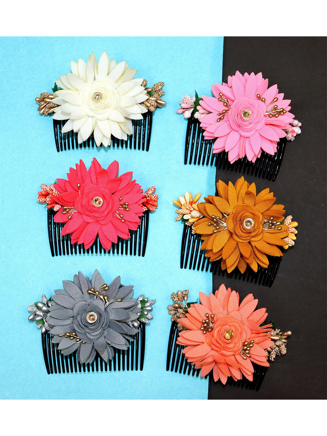 Krelin Women Red & Pink Pack of 6 Hair Accessory Set