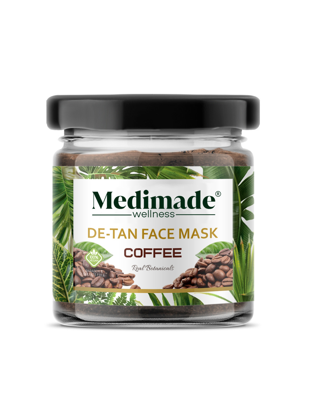 Medimade Real Botanicals Coffee De-Tan Face Mask with Almond Oil & Vitamin E - 30 g