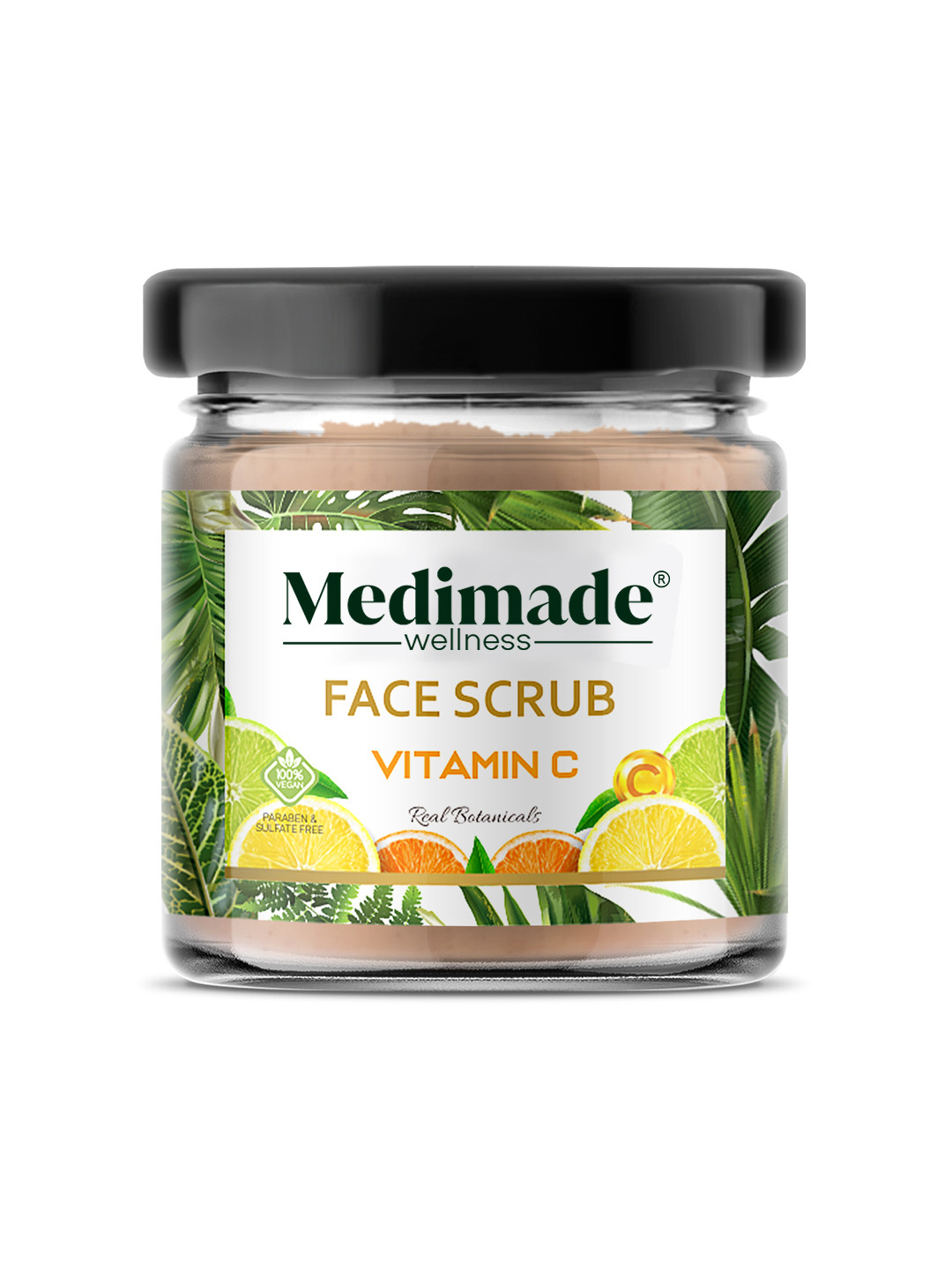 Medimade Vitamin C Face Scrub with Jojoba & Almond Oil for Excess Oil & Tan Removal - 30g