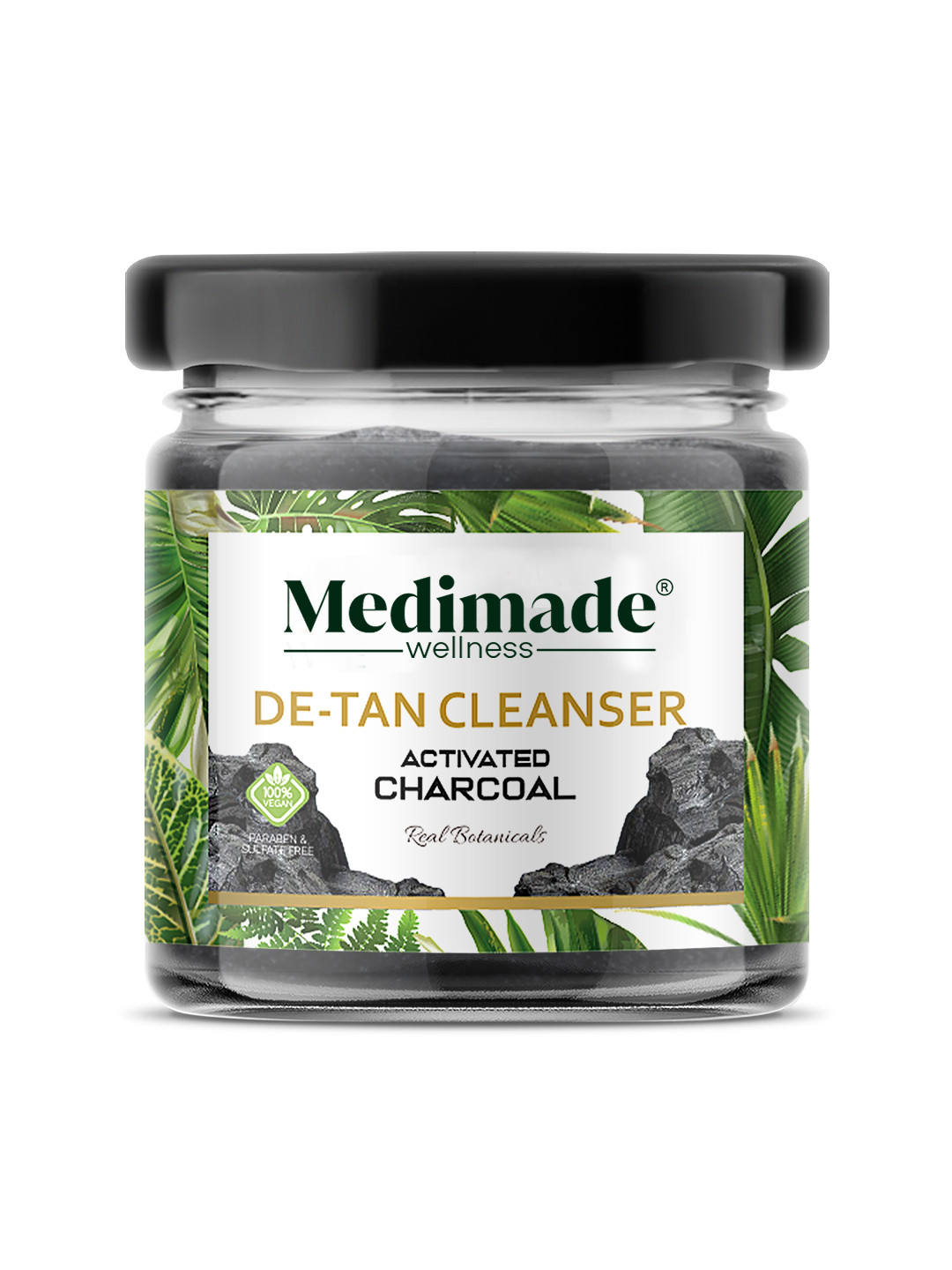 Medimade Activated Charcoal Vegan De-Tan Cleanser for Acne & Pigmentation - 30g