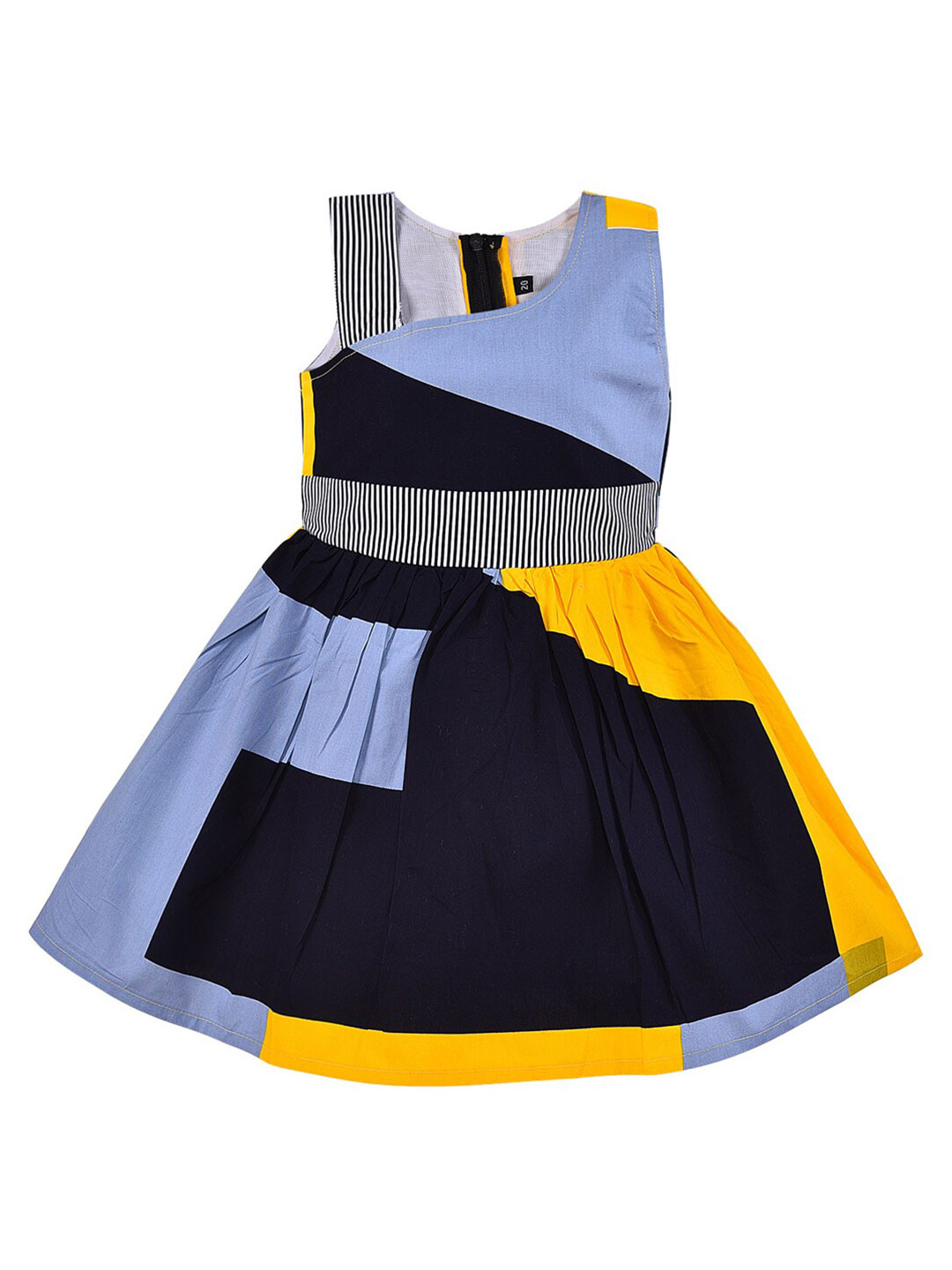Wish Karo Yellow Colourblocked Frock Dress