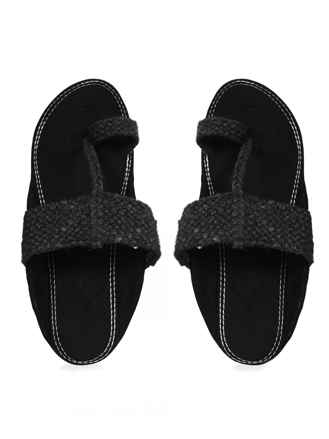 Aristitch Men Black Textured Comfort Sandals