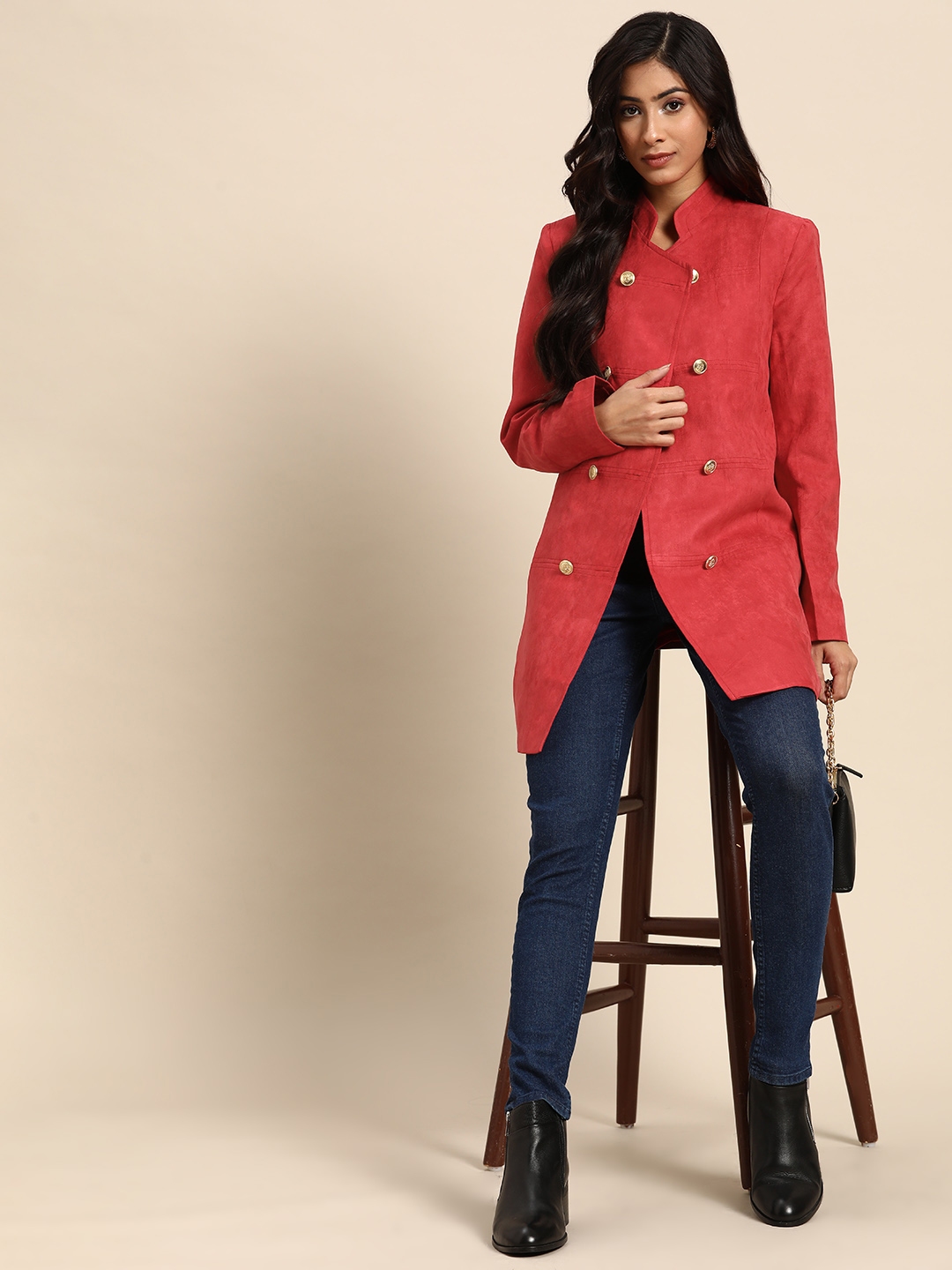 Red sales peacoat women