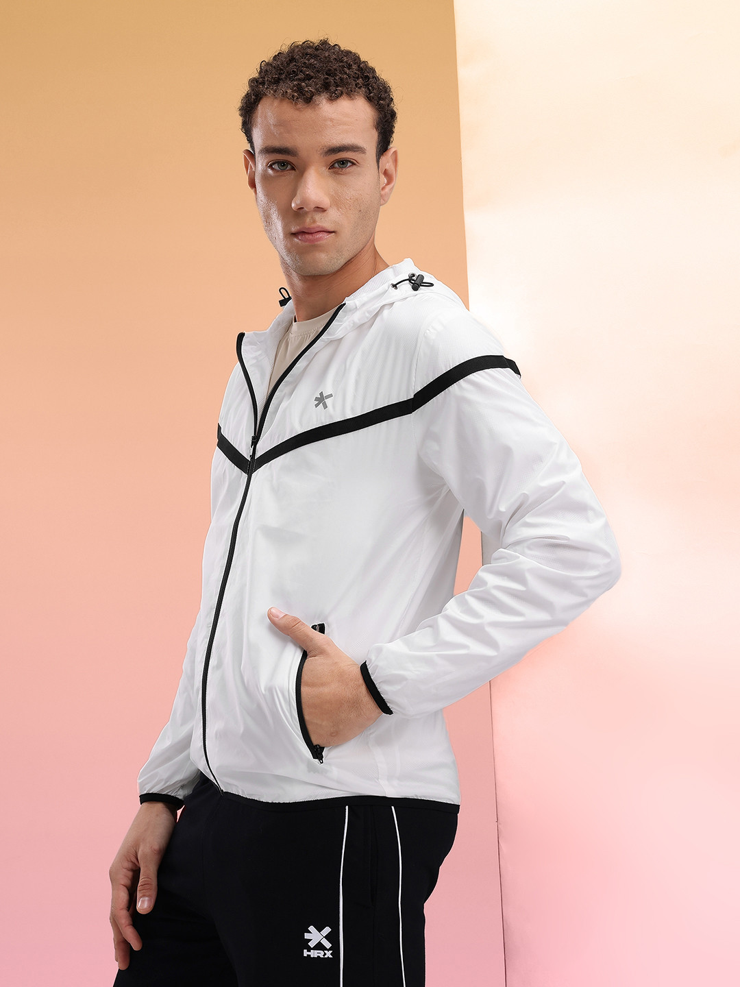 HRX by Hrithik Roshan Hooded Paneled Detail Tailored Jacket