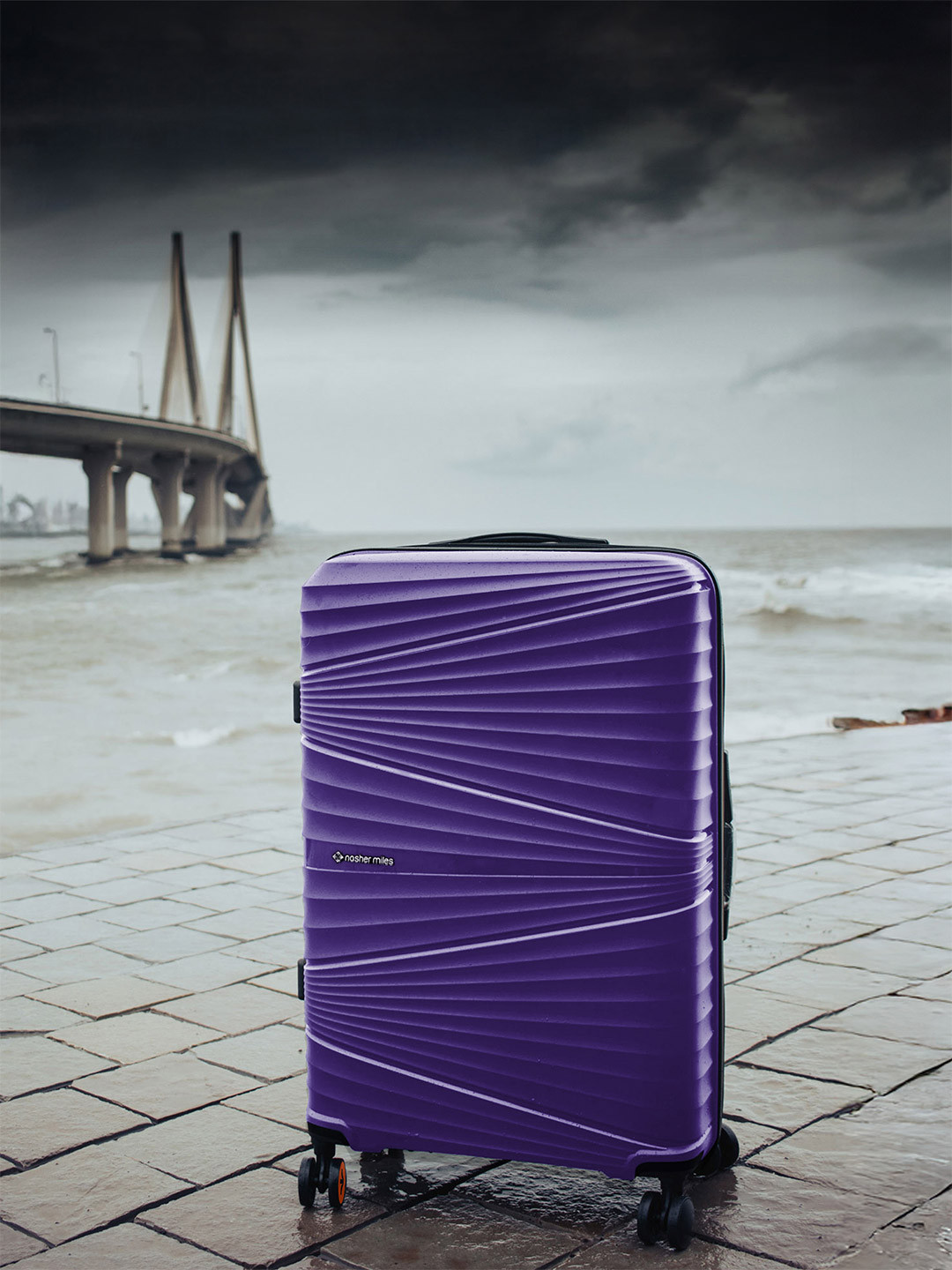 Nasher Miles Purple Solid Hard-Sided Large Trolley Bag