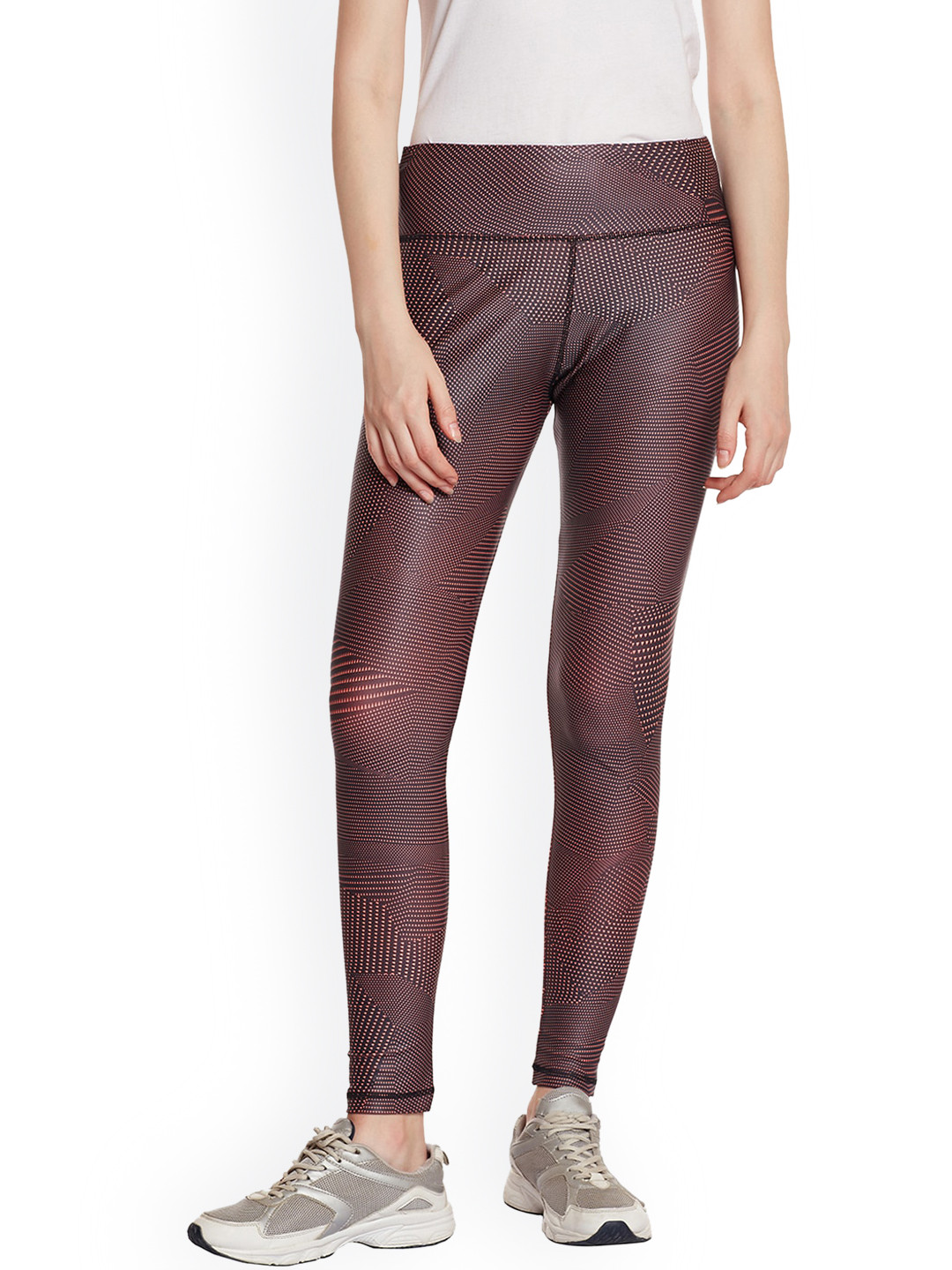 Boston Club Women Brown Printed Skinny Fit Yoga Tights