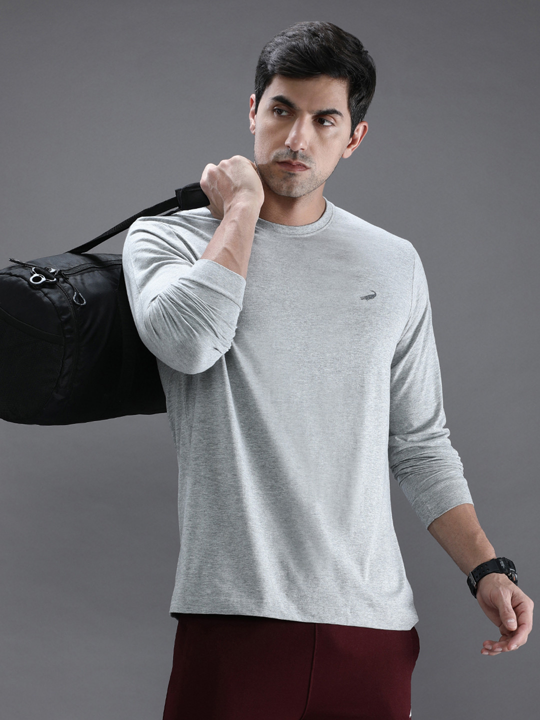 Crocodile Men Grey T-shirt