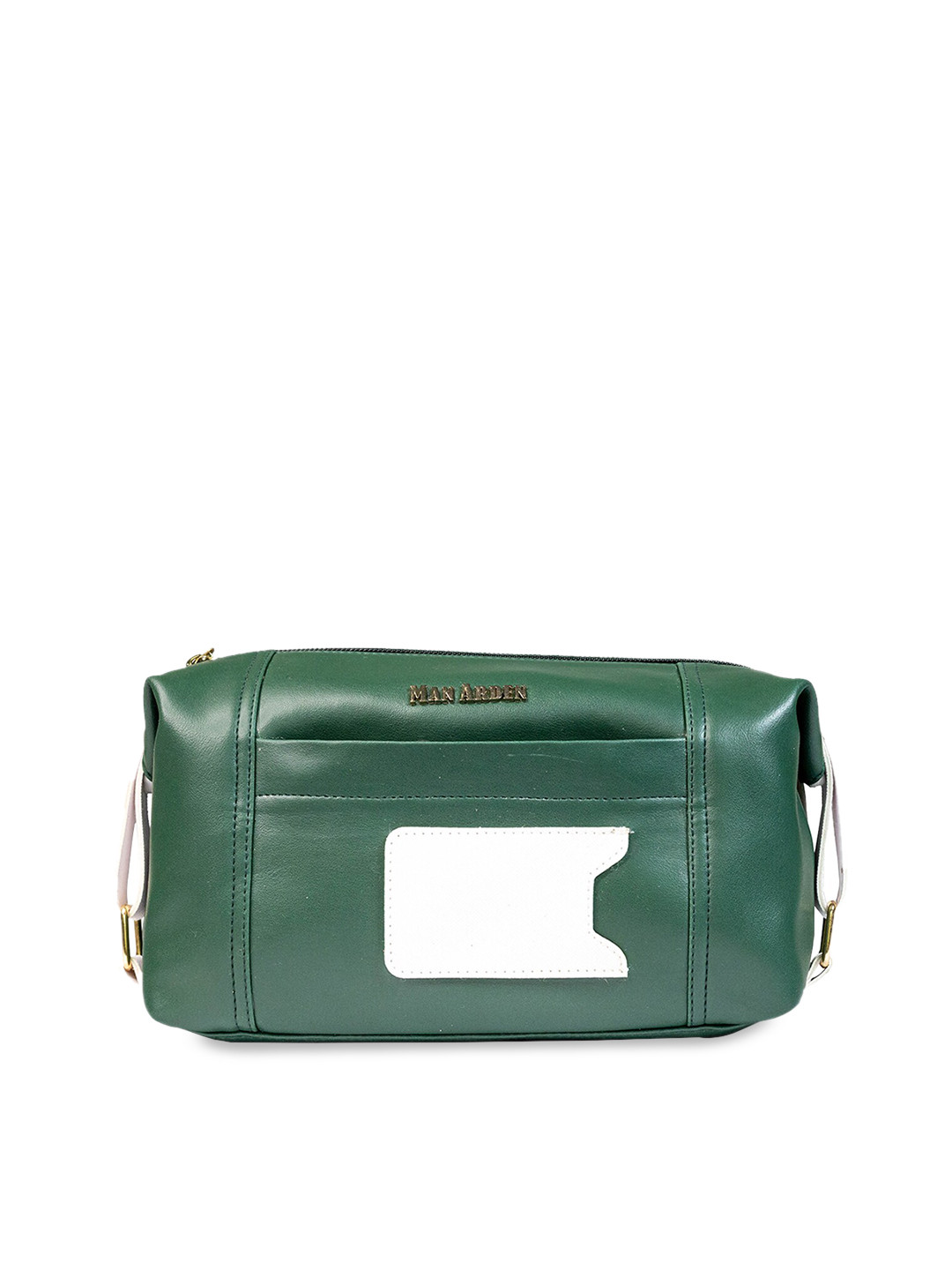 Man Arden Women Green Structured Leather Bag