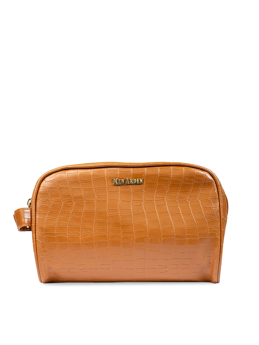 Man Arden Women Tan Textured Leather Bag