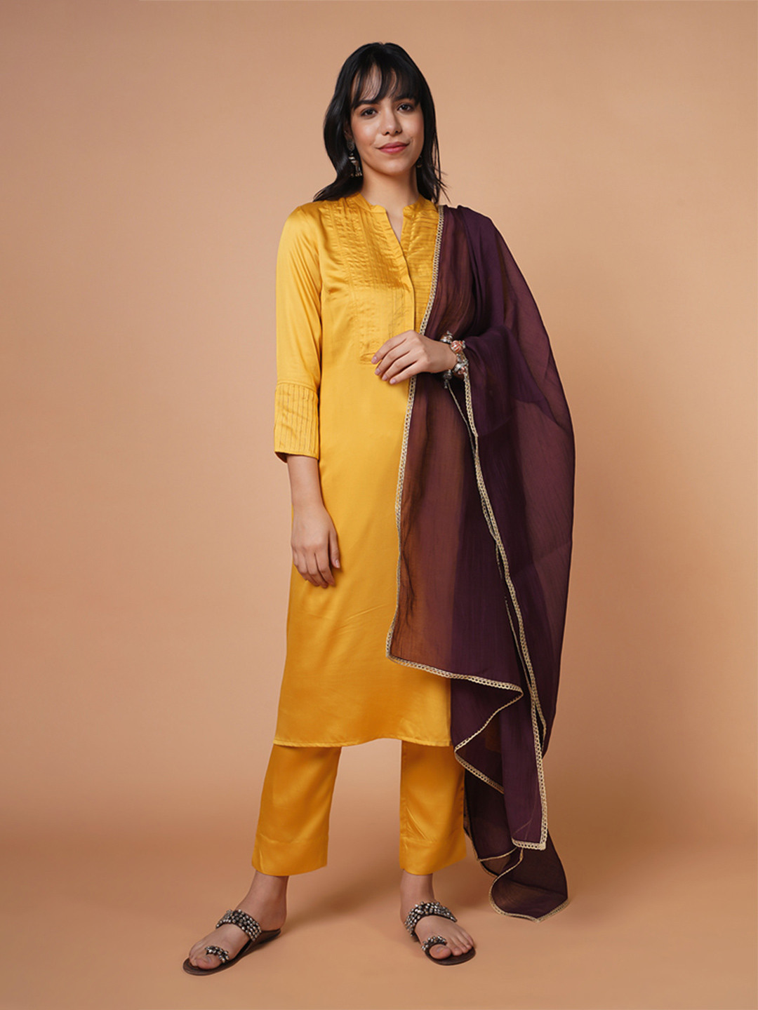 BARARA ETHNIC Women Yellow Kurta Set