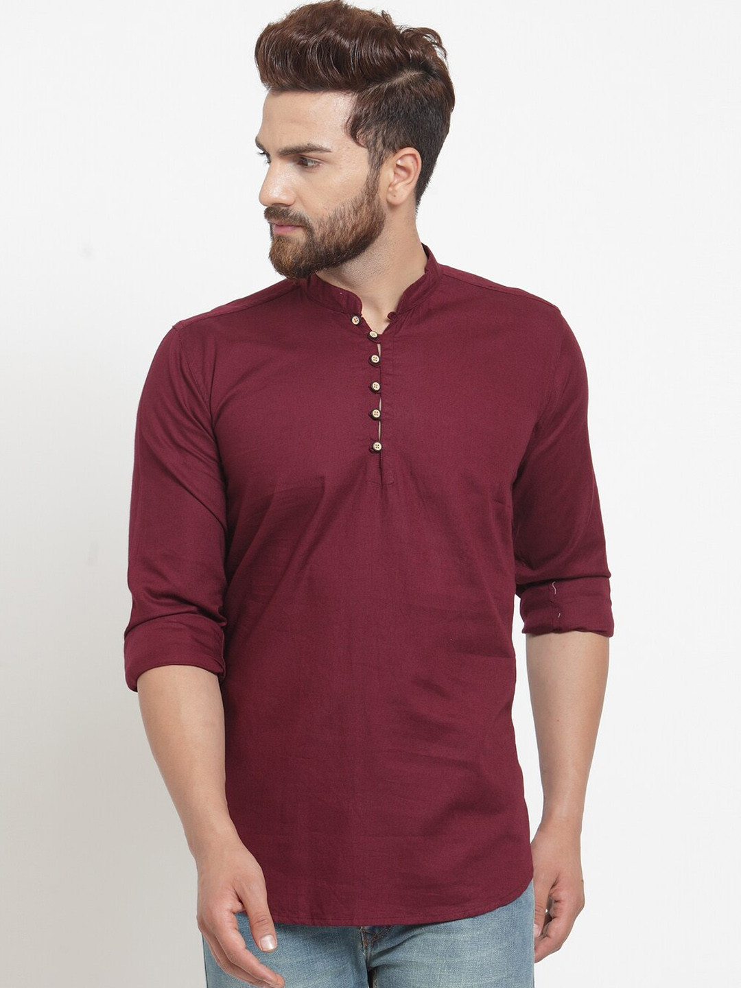 A-Okay Men Maroon Kurta