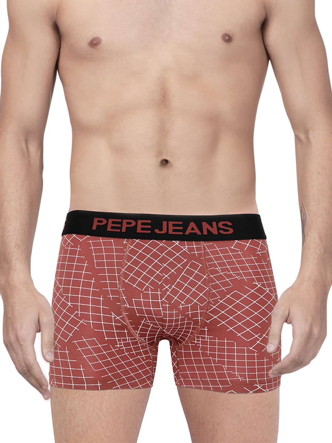 Pepe Jeans Men Maroon & White Printed Trunk BGT02-MAROON-XL