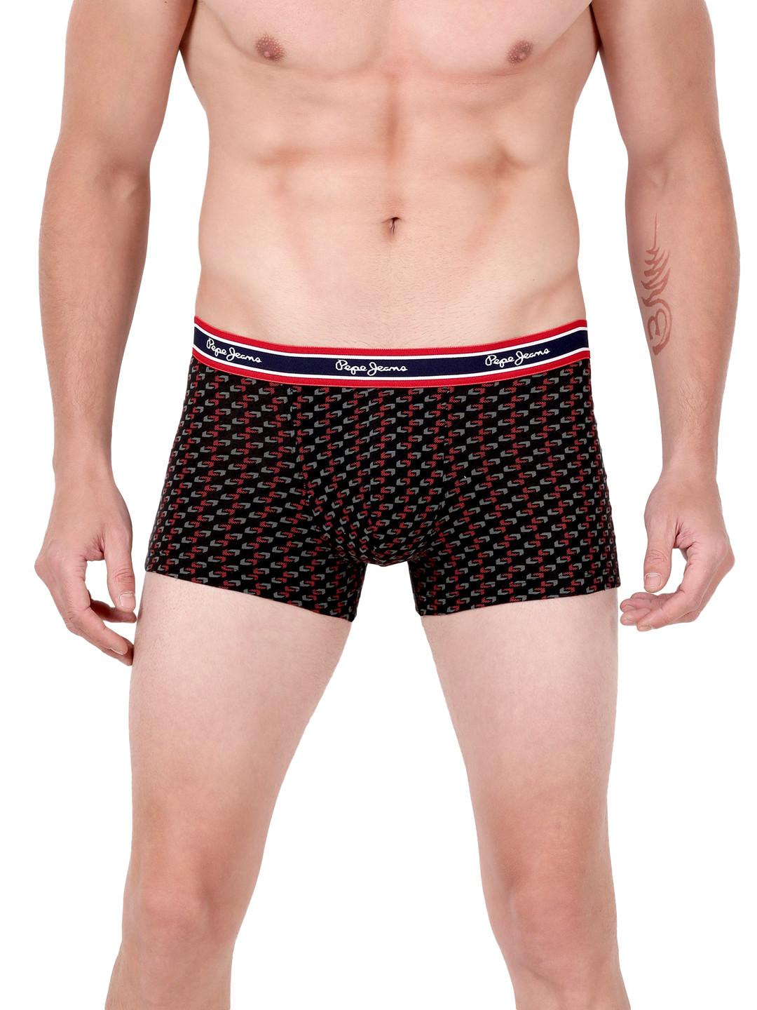Pepe Jeans Men Black Printed Trunk CLT05-BLACK-AOP-3-XL