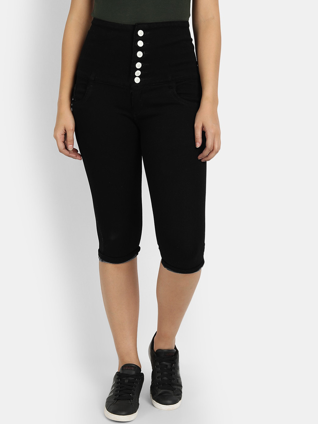 BROADSTAR Women Black Capris