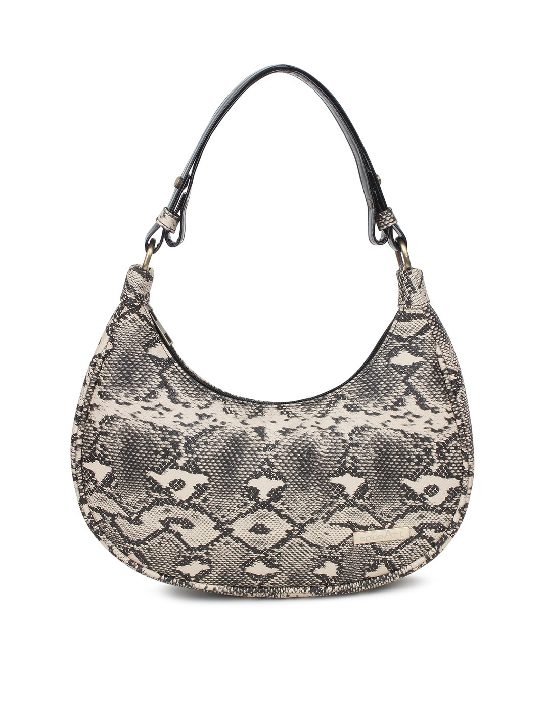 Spice Art Black Animal Printed PU Half Moon Shoulder Bag