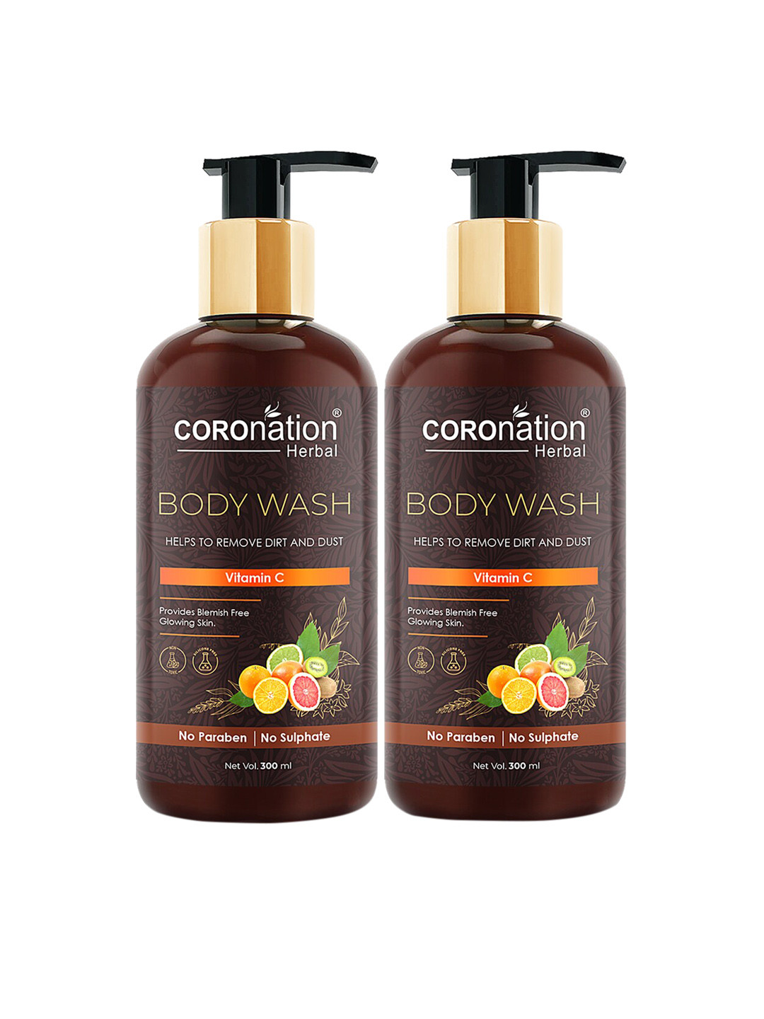 COROnation Herbal Set of 2 Vitamin C Body Wash for Blemish Free Skin - 300ml each