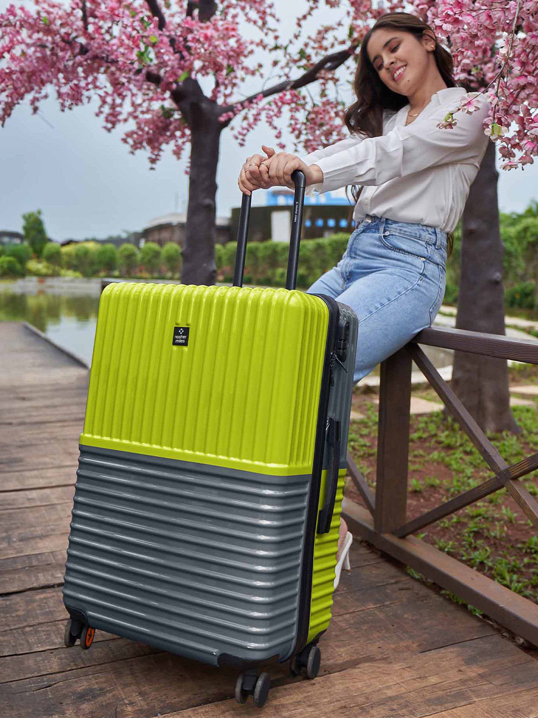 Nasher Miles Istanbul Hard-Side ABS and PC Large LimeGreen Olive Trolley Bag - 28Inch 75cm