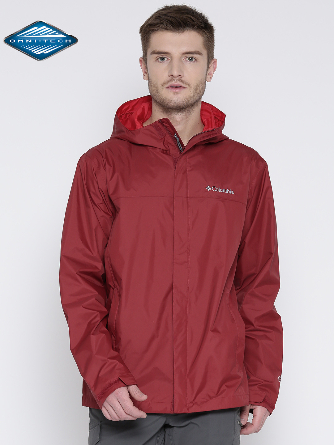 columbia rain jacket red