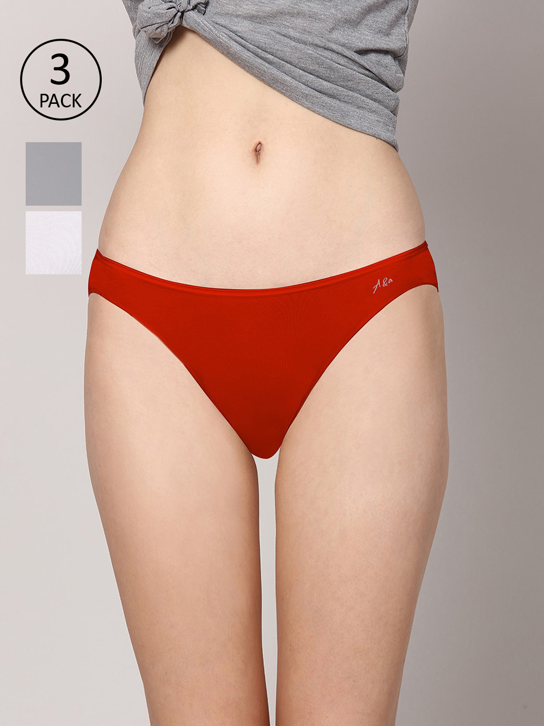 Ashleyandalvis Women Pack of 3 Anti-Bacterial Anti Odour Modal Bikini AA-BK-SW-MG-SR