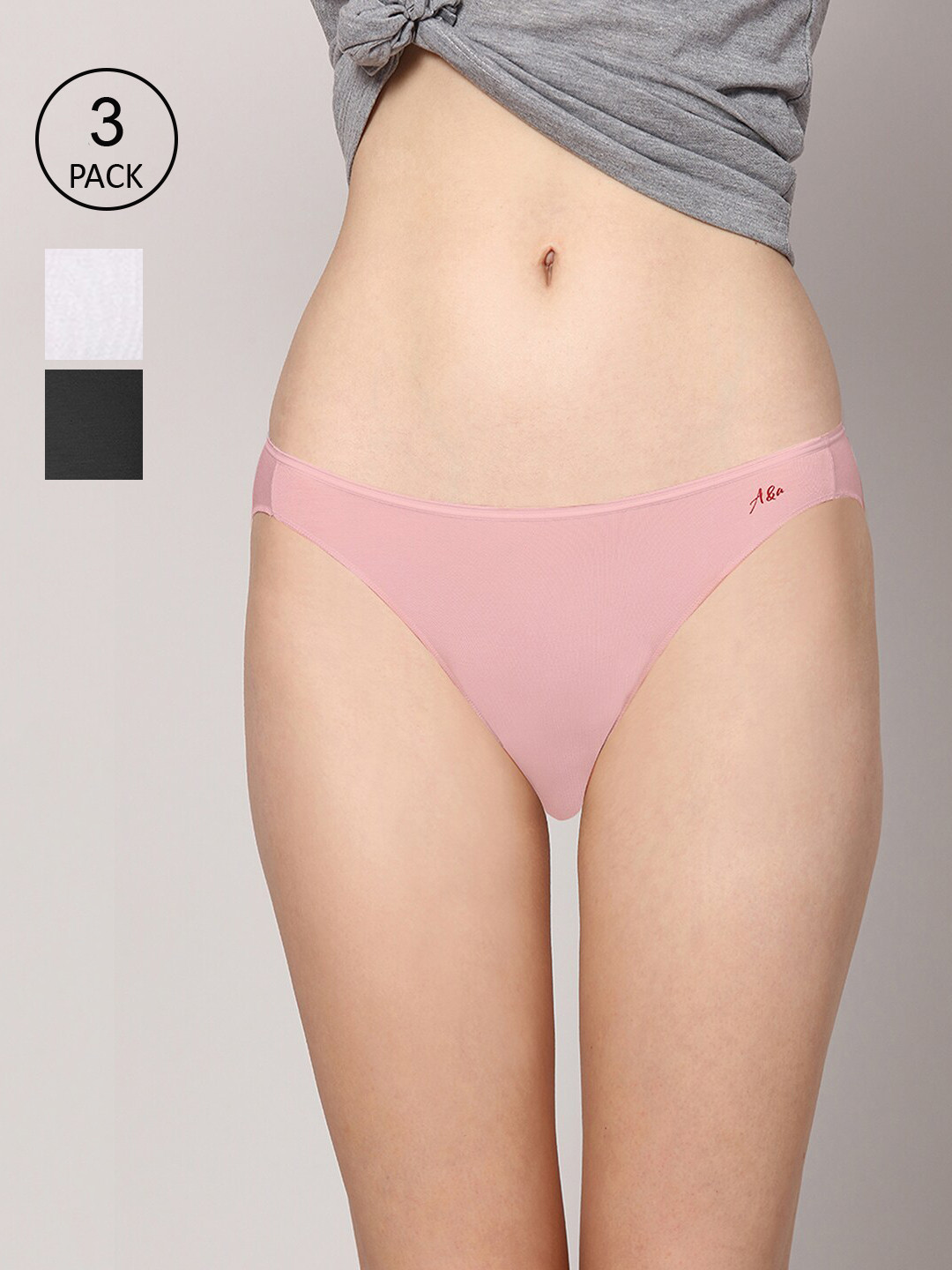 AshleyandAlvis Women Pack of 3 Anti-Bacterial Bamboo MicroModal Bikini AA-BK-EB-SW-BP