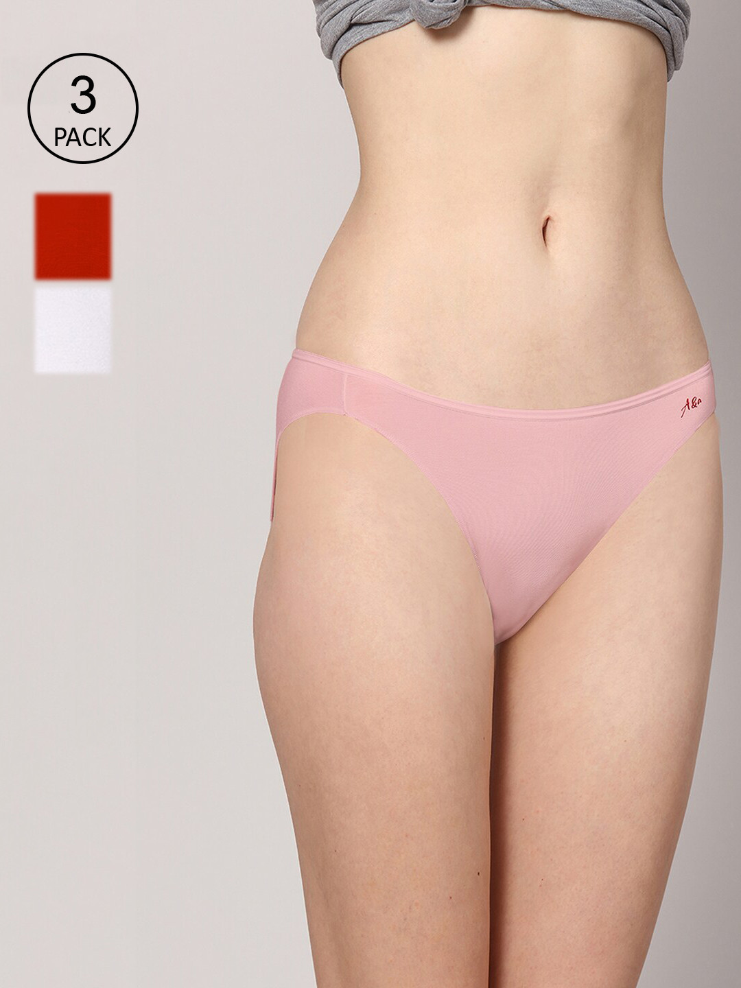 AshleyandAlvis Women Pack of 3 Anti-Bacterial Bamboo MicroModal Bikini AA-BK-SW-BP-SR