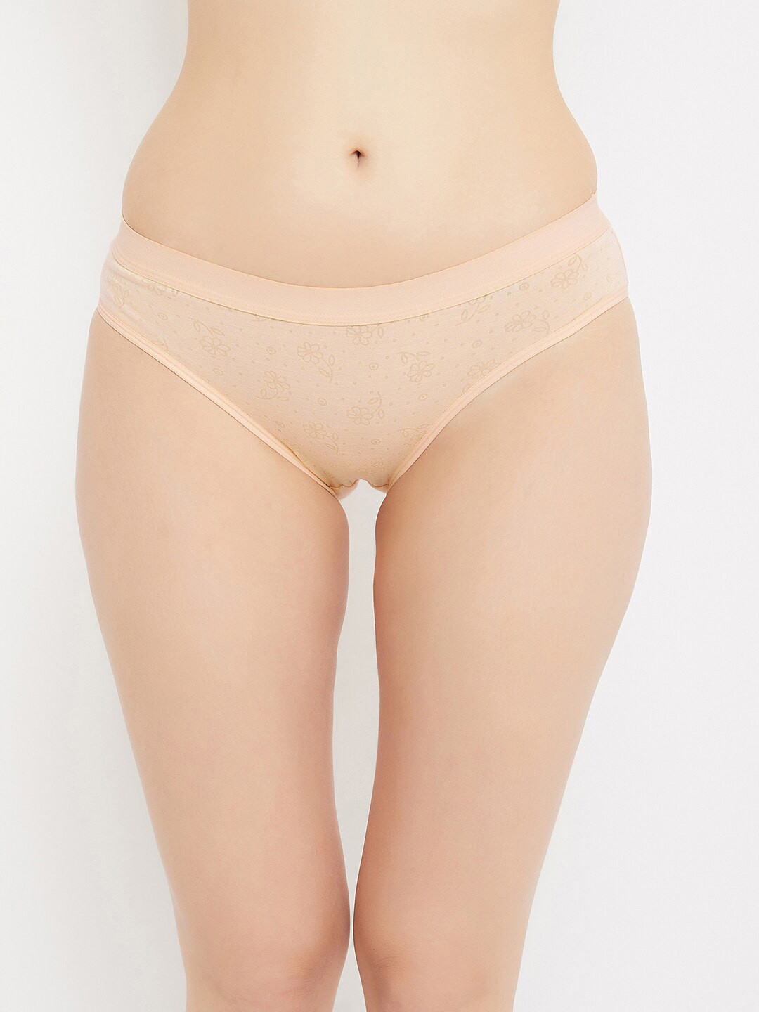 ALIZA Nude Floral Printed Hipster Briefs